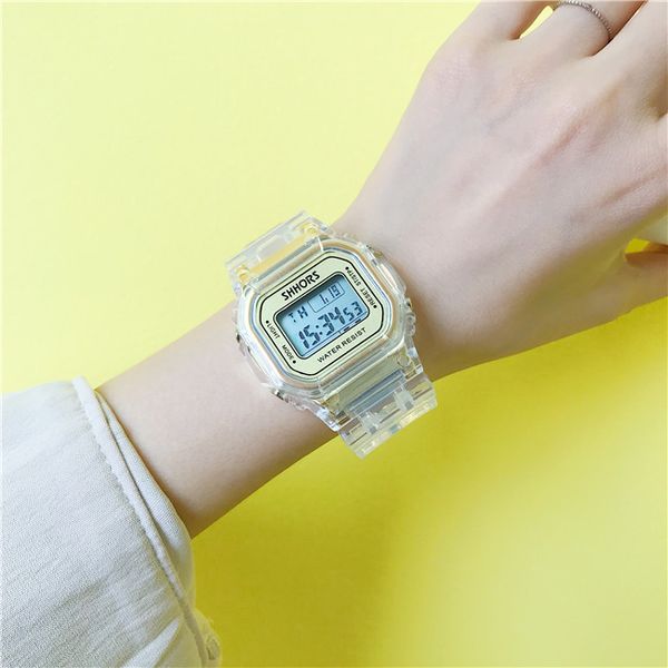 

2019 new brand electronic sport watch women quartz watches casual waterproof led digital wristwatch female clock montre femme, Slivery;brown