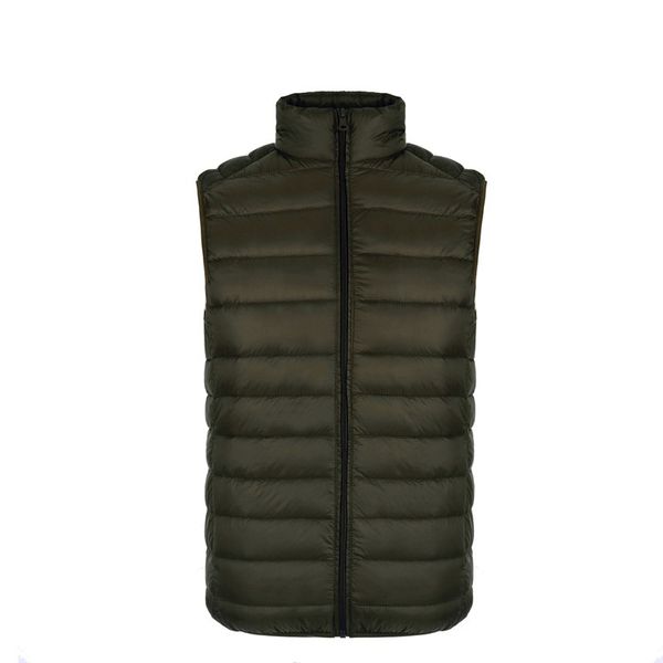 

plus size men sleeveless coat winter ultra light white duck down vest male slim vest men's windproof warm waistcoat 9687, Black
