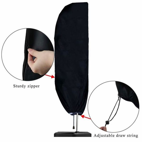 

durable banana shape protective cover with zipper oxford umbrella cover sun-proof dustproof garden patio parasol protection