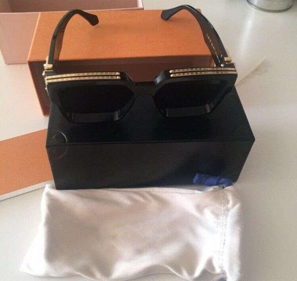 All'ingrosso-uomini donne di marca di moda Millionaire Sunglasses Nero Oversized Square Square Telaio Evidenza Occhiali da sole Qualità Lusso con scatole originali
