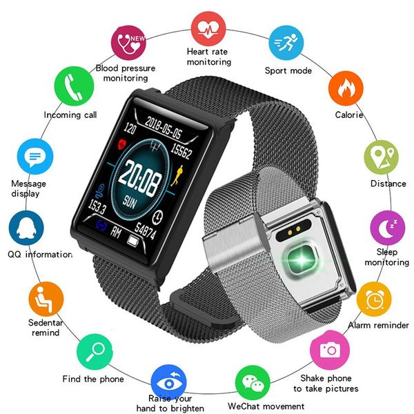 

new smart watch men for android ios led big color screen sport watches women fitness bracelet heart rate, Slivery;brown