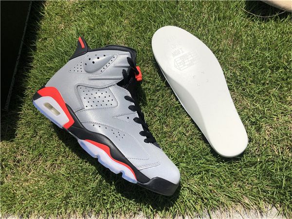 

2019 air authentic 6 jsp 3m reflective infrared retro reflective silver black 6s men basketball shoes outdoor sneakers ci4072-001 box