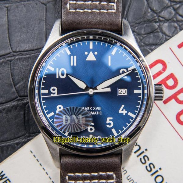 

dm best version mark xviii pilot iw327010 синий циферблат eta 2824 автоматические мужские часы сапфир титан металл серебристый корпус кожа с, Slivery;brown