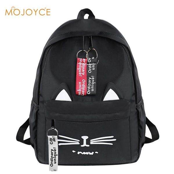 

cute cartoon cat ears backpack girl schoolbag for teenage women back pack women canvas school bags large capacity knapsack