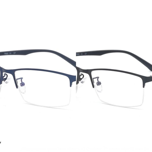 

business steel metal myopia tr90 men's half- glasses frame myopia glasses frame, Silver