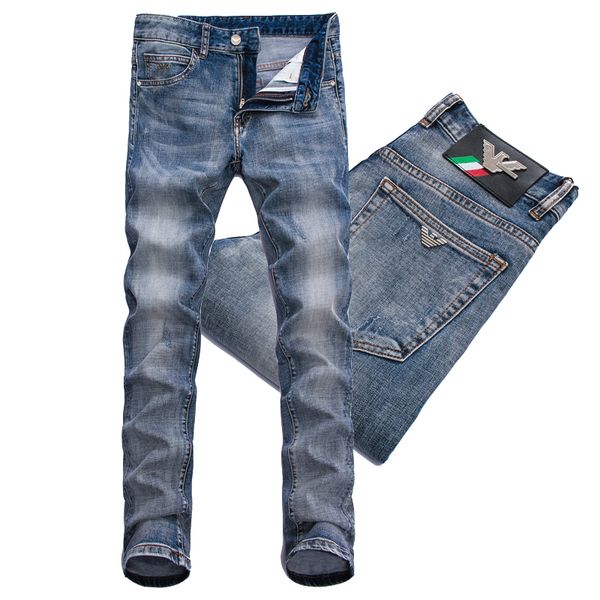 

Men 039 patche blue vintage denim pant 2019 man rip bleach wa hed lim fit leg cla ic fit 5 pocket jean
