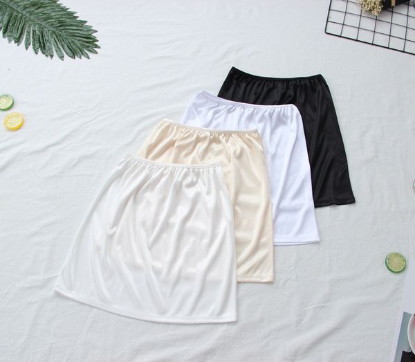 

women slip inside basic skirt thin basic short underskirt plus size s-xl half slip, Black;red
