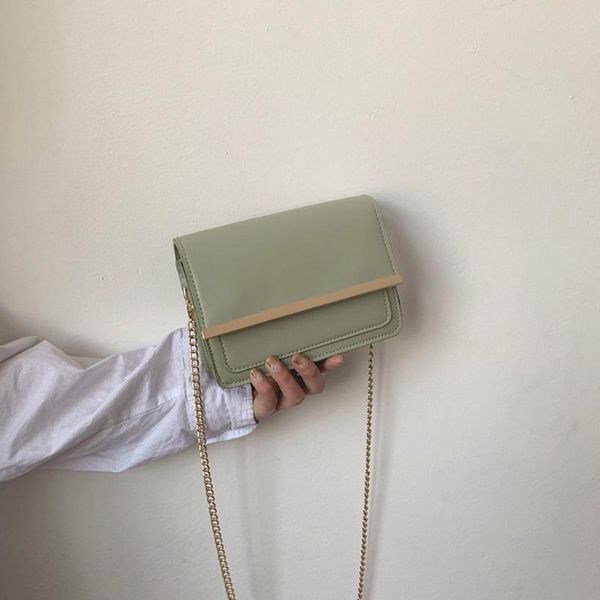 

high-quality pu leather chain bag women's bag solid simple casual wild square flap crossbody bags for women evening clutch