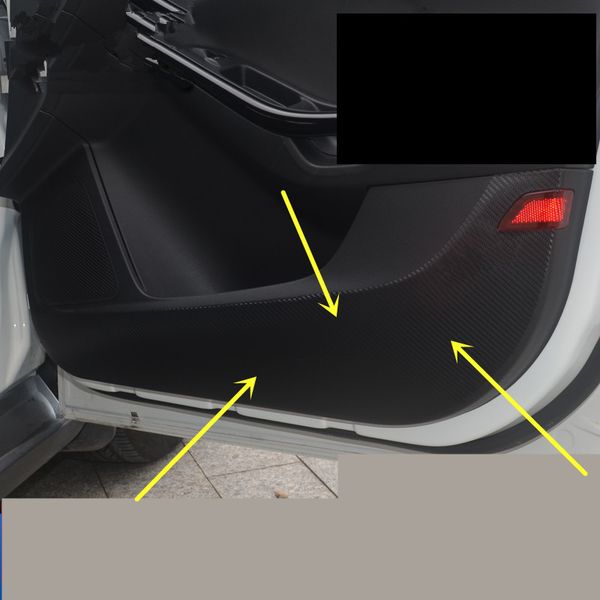 

carbn fibre car anit-kick pad for focus edge escort mondeo ecosport kuga 4pcs/set ab107