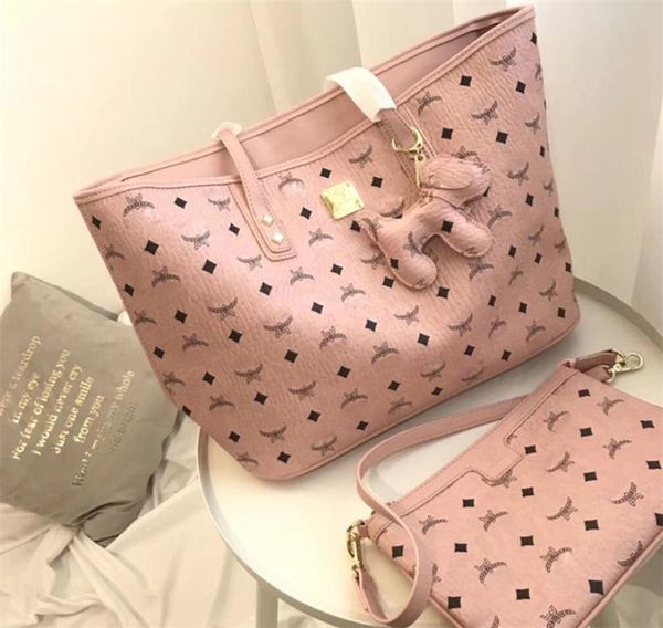 

pink sugao brand letter handbag two pcs set for girl women handbags shoulder bags 3color avaliable brand bag famous style