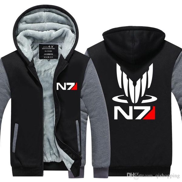 

new arrived n7 sweatshirt cotton coat winter thicken fleece zipper casual winter jacket super warm leisure sweatshirt sportswear us eu size, Blue;black