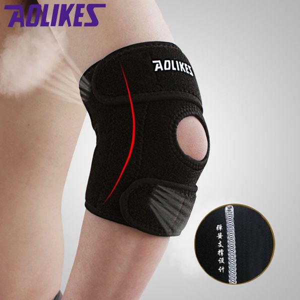 

aolikes 1pcs adjustable elbow pads spring sports safety protector codera ciclismo brace support for basketball gym, Black;gray