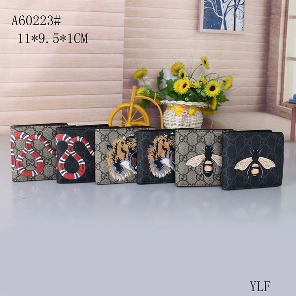 

2019 shpping new aaa gucci mens animal short wallet men leather snake tiger bee wallets for men purse men wallet
