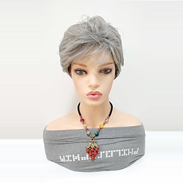 

hairjoy synthetic hair wig women grey curly wigs heat resistant fiber, Black