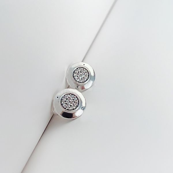 Großhandel – Runde Ohrstecker, luxuriöser Designer-Schmuck für Pandora 925 Sterling Silber mit CZ-Diamant-Ohrsteckern für Damen