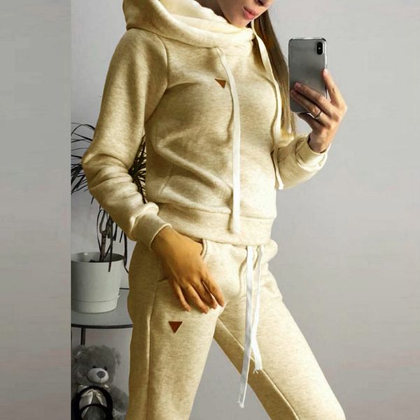 

loozykit 2020 new autumn winter women tracksuit female two piece sets long sleeve pullover jackets and pants warm outfits suits, Black;blue