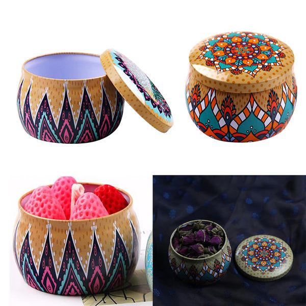 

2x tinplate box baked cookies box tea packaging round drum shaped candy box