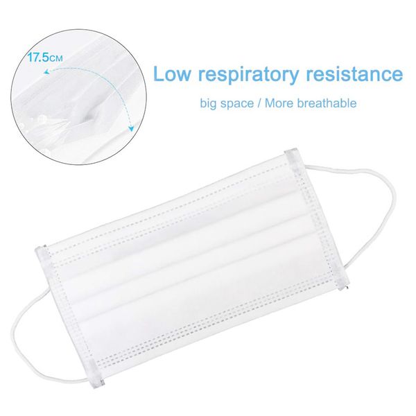 

Одноразовая маска дышащая Антипылевая маска для рта эластичные ушные петли маски 3-слойные маски для лица нетканая маска для лица