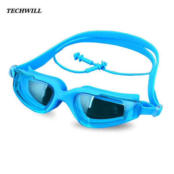 

swimming googles with earplugs fashion waterproof anti-fog goggles earplugs diving swimming traning water accessories