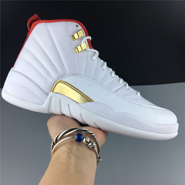 

2019 new 12 xii high white red men basketball shoes 12s sports sneakers outdoor trainers size 7.5-13
