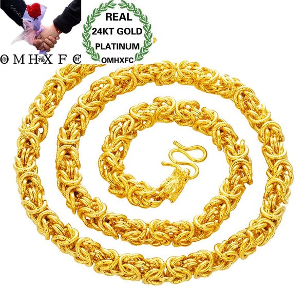 

omhxfc wholesale european fashion man male party birthday wedding gift vintage dragon head thick 24kt gold chain necklace nl216, Silver