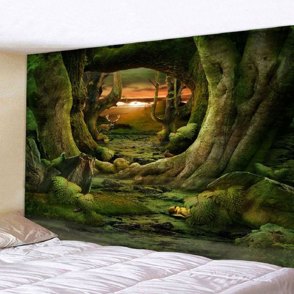

лесной олень гобелен гобелен одеяло одеяло wall art home decor для спальни гостиной колледжа общежитие