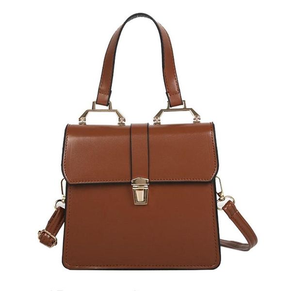 

pu leather square shoulder bag crossbody bags simple women buckle handbag