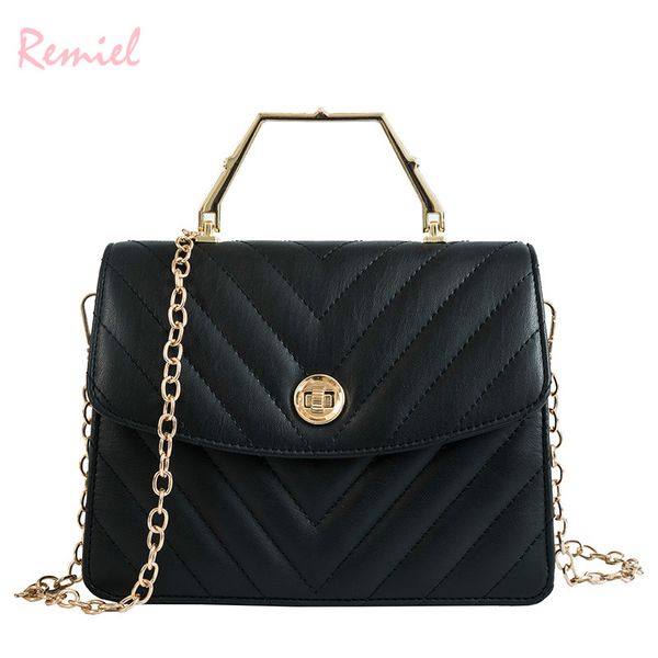 

luxury handbag 2019 fashion new pu leather women's designer handbag lock chain shoulder messenger bag cute tote bag