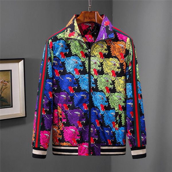 

new fashion men brand jacket coat print luxury designer jackets windbreaker hooded designer hoodie long sleeve brand mens clothing, Black;brown