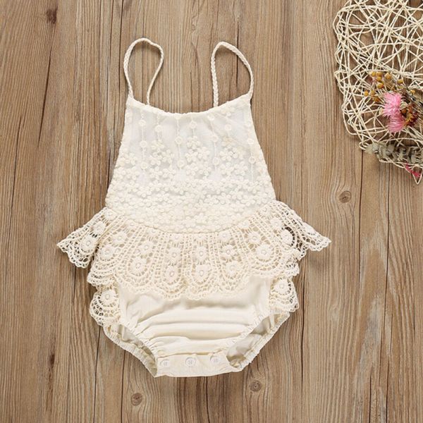 

2020 cute infant body suits baby girl summer bodysuits newborn sleeveless backless lace jumpsuit baby girls sunsuit, Blue