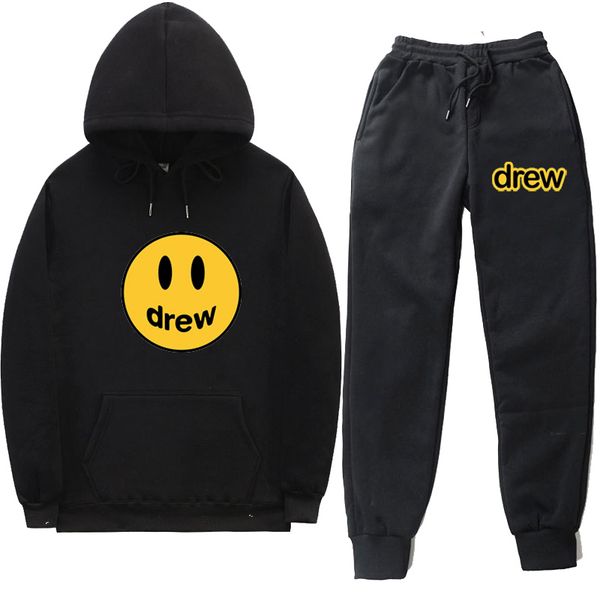 

мужская одежда спортивные костюмы мужские наборы мода нарисовал дом улыбка лицо печать мужчины/женщины спортивная костюм спортивный костюм, Gray