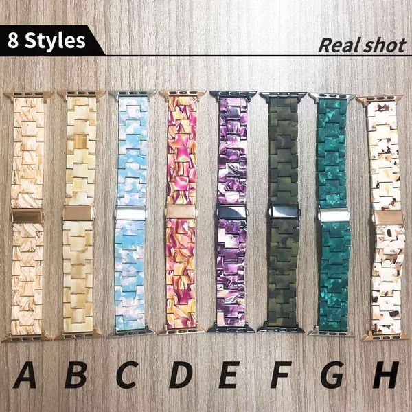

resin strap for apple watch band series 4 3 2 1 luxury bracelet for iwatch 40/44/38/42mm lightweight clock belt