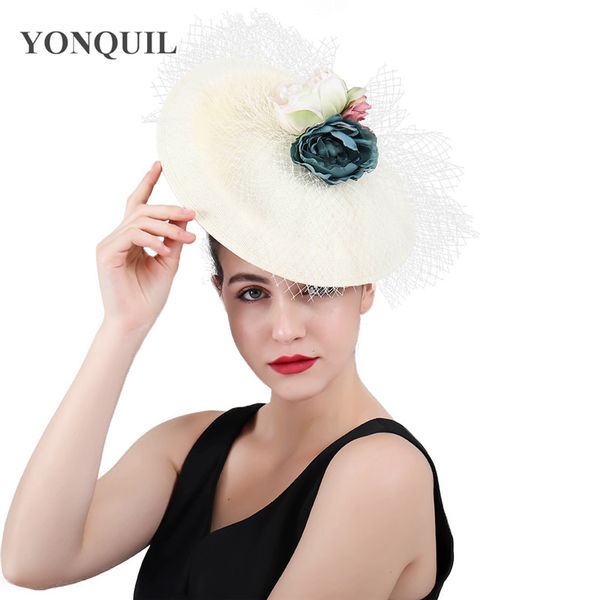 

new solid color big fascinators headbands accessories party flower derby veils hats bridal married wedding millinery hats race