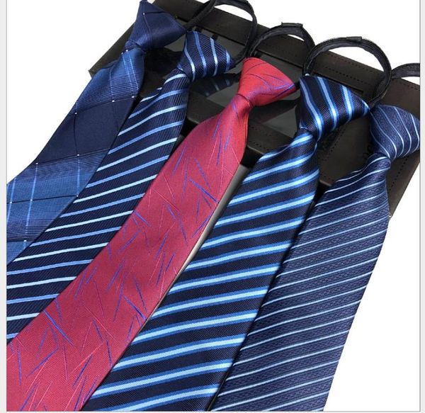 

men's zipper tie easy to pull business professional tie, Blue;purple