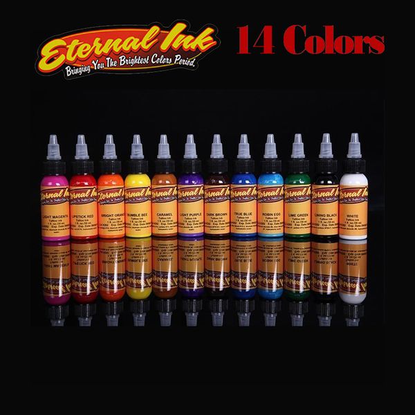 

14pcs/lot microblading tattoo ink set permanent permanent makeup pigment 30ml ink for body tattoo painting & body art