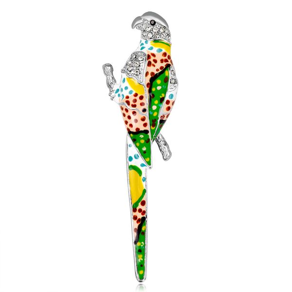 

rhinestone fashion animal brooch painted oil drop parrot brooch lady brooch pin wholesale, Gray