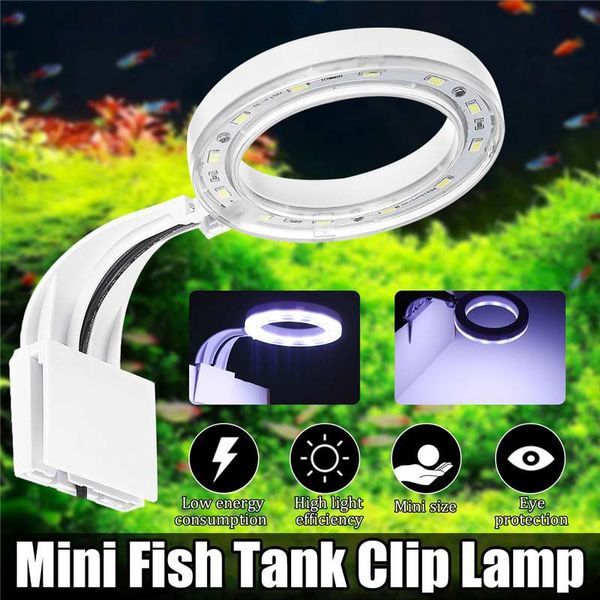 

mini aquarium light 12led clip-on fish tank lamp 5w fish tank lights aquatic plants grow lighting lamp pet supplies ac80-240v