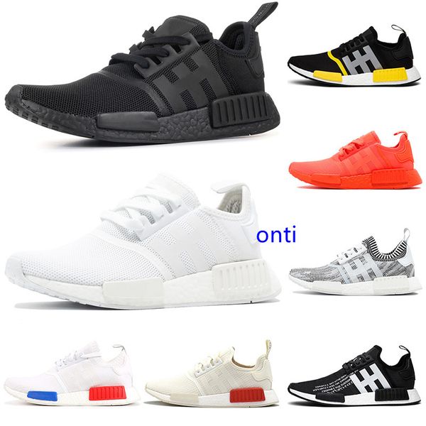 

women men runner r1 shoes fashion triple white black racer primeknit outdoor shoes atmos thunder og classic designer sneakers trainers 36-45