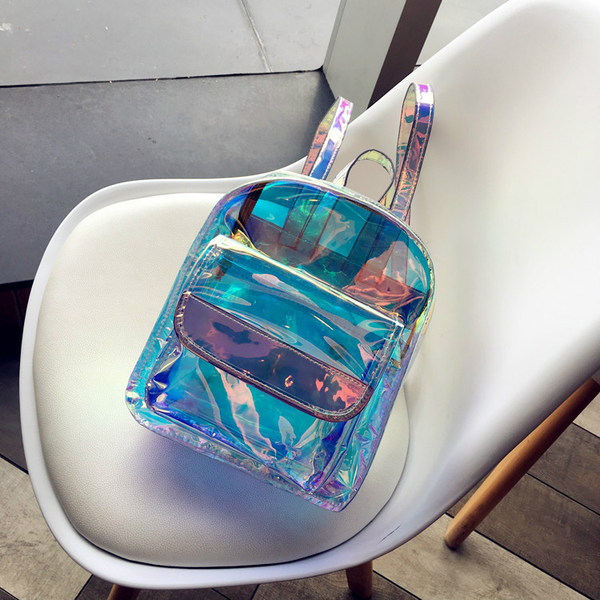 

milk bear 2019 designer brand backpack new women mini travel bags transparent lase girls bag pu leather school bag j1905283727#