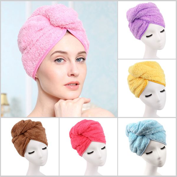 

1pcs shower cap super absorbent hair towel turban hair-drying cap hat head wrap quick dry bathroom tools