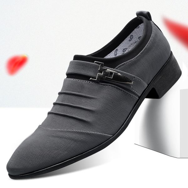 

2019 men casual canvas shoes classic luxury formal business oxford shoes mens wedding office dress zapatos de hombre, Black