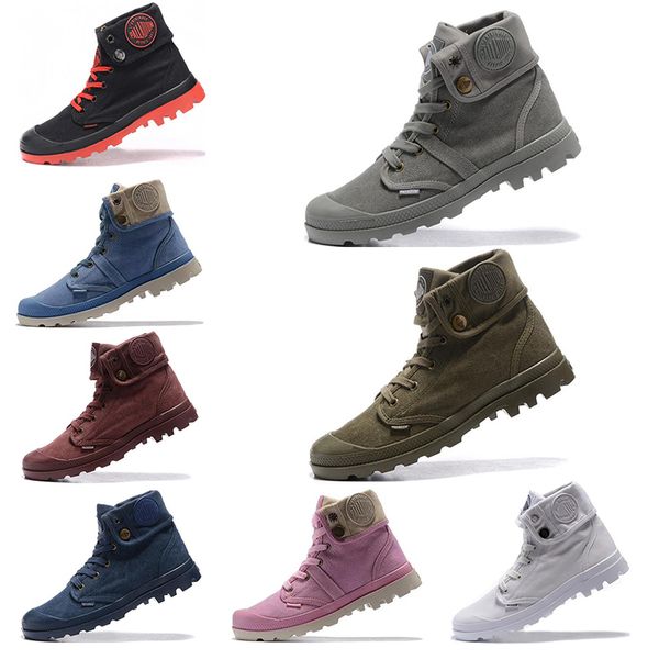 

fashion palladium pallabrouse men women boots high army military ankle boots canvas sneakers man anti-slip designer women casual shoes, Black