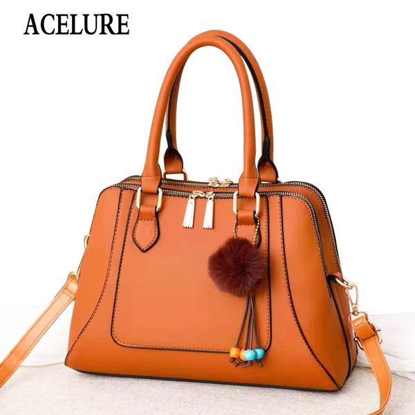 

acelure solid color кожа pu мода дизайнерские fur ball подвеска женщин сумки плеча elegant ladies ранцы доставка сумки