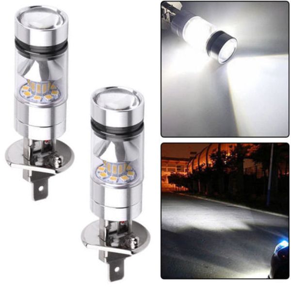 

2pcs h1 100w led white 12-24 20-smd проектор туман вождение лампочка 6000k