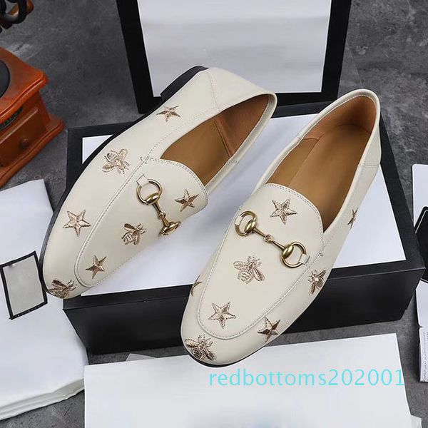 

new leather five stars casual shoes designer mules princetown flat soled casual shoes authentic cowhide metal buckle ladies shoes leathe r01, Black