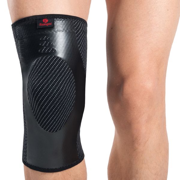 

kuangmi 1 pc tpu local pressure sport knee pads relieve joint pain knee sleeve new year christmas gift care family health, Black;gray