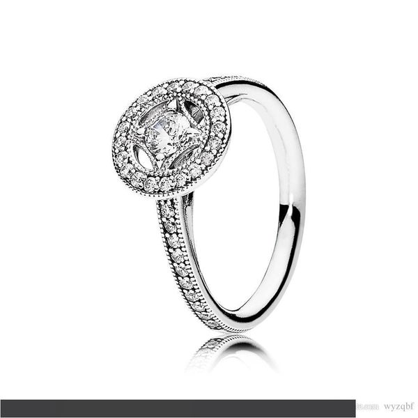 

стерлингового серебра 925 пробы женщины кольцо сверкающий ясно cz старинные очарование круг геометрический палец кольцо свадебный подарок по, Silver