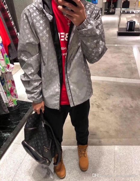 

19 pring new luxuriou brand de ign full logo 3m reflective jacket women men ca ual weat hirt treetwear outdoor jacket