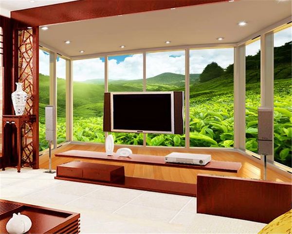 

custom any size 3d wallpaper european balcony forest grass landscape 3d tv background wall decoration mural wallpaper