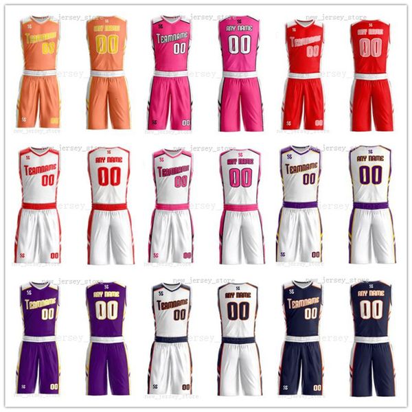 

customize any name any number man women lady youth kids boys basketball jerseys sport shirts as the pictures you offer zz0080, Black;red